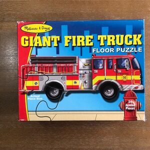 Melissa & Doug Floor Puzzle Giant Fire Truck 24 Jumbo Pieces Jigsaw Preschool